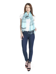 Striped & Jacquard Viscose Rayon Stole
