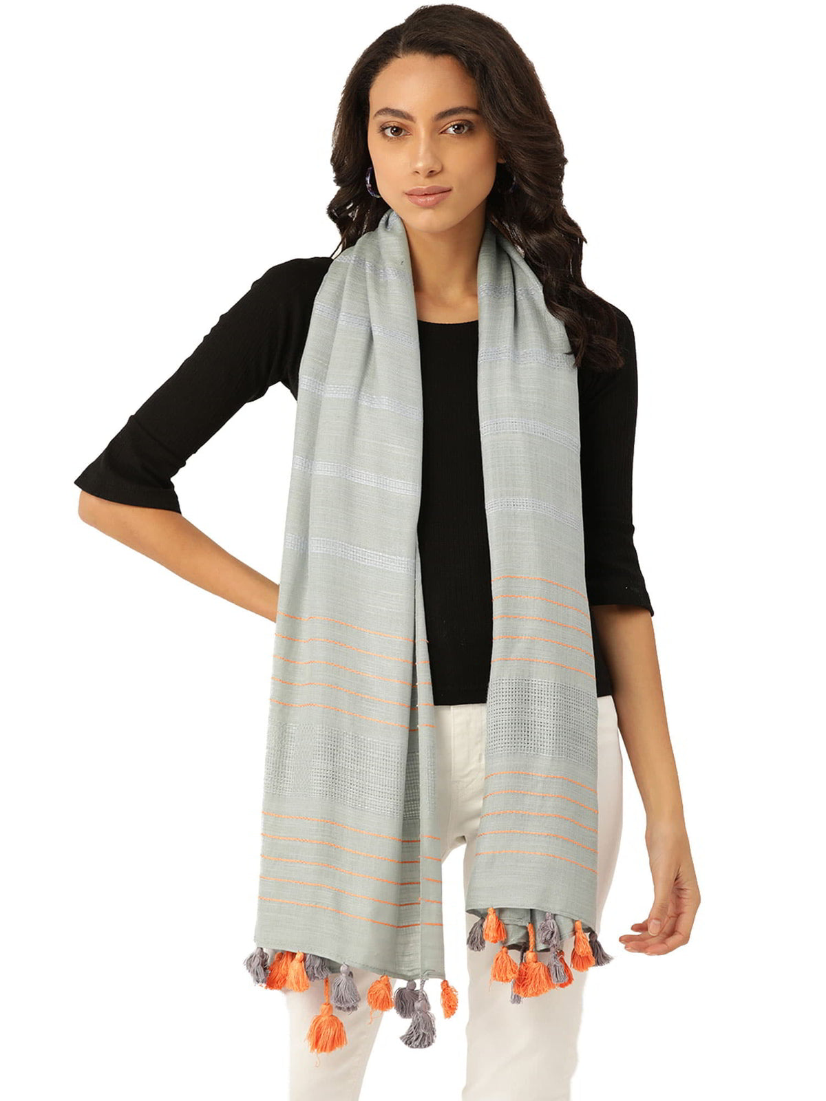Striped Viscose Rayon Stole