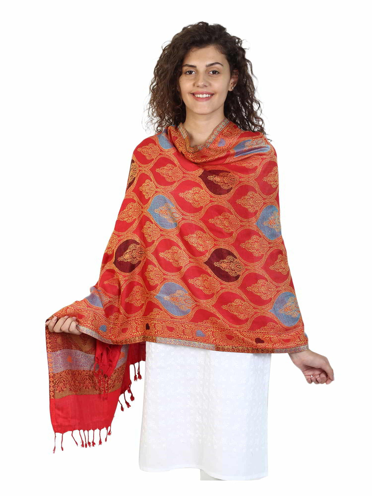 Paisley & Geometric Viscose Rayon Shawl