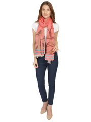 Animal & Botanical Cotton & Jacquard Stole