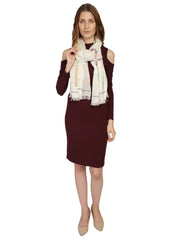 Striped Cotton & Jacquard Stole