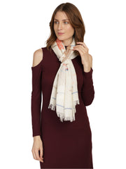 Striped Cotton & Jacquard Stole