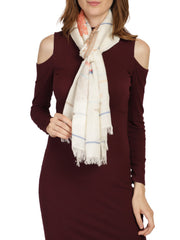 Striped Cotton & Jacquard Stole