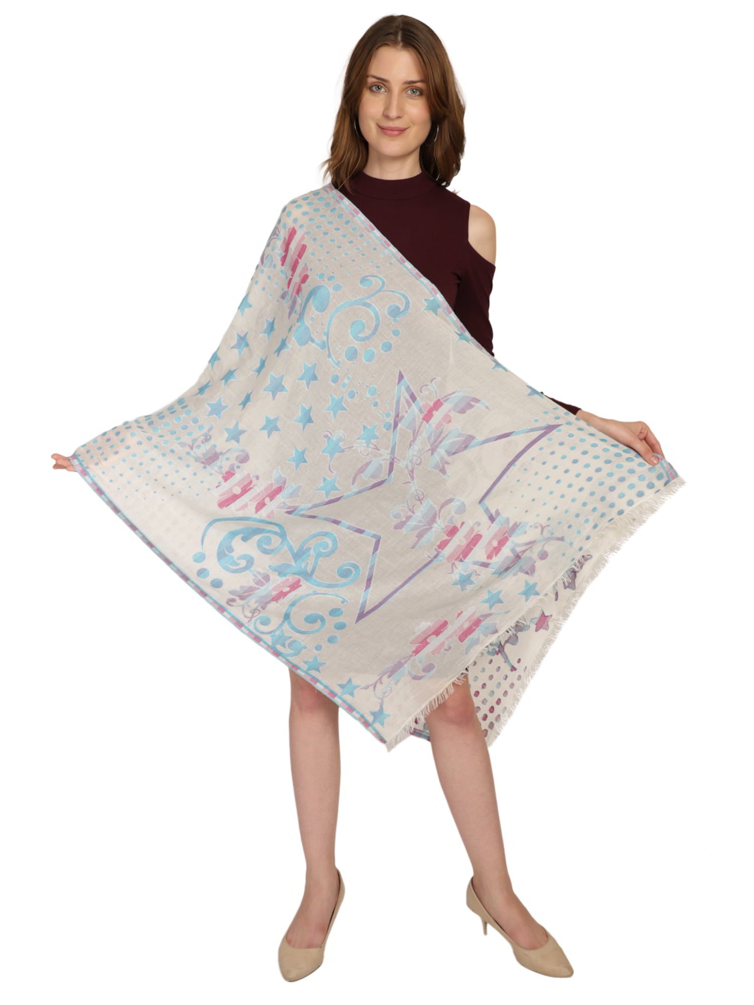 Abstract Cotton & Jacquard Stole