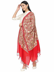 Lush Embroidered Floral Polywool Stole