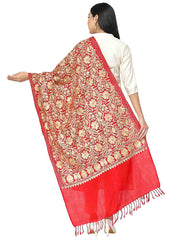Lush Embroidered Floral Polywool Stole