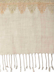 Crewel Embroidered Floral Polywool Stole