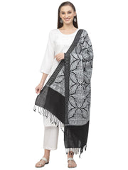 Crewel Floral Embroidered Polywool Stole