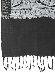 Crewel Floral Embroidered Polywool Stole
