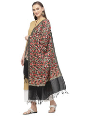 Lush Floral Embroidered Polywool Stole