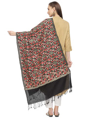 Lush Floral Embroidered Polywool Stole