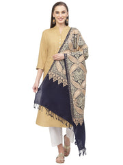 Paisan Floral Embroidered Polywool Stole