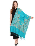 Paisley Embroidered Acrylic Wool Shawl