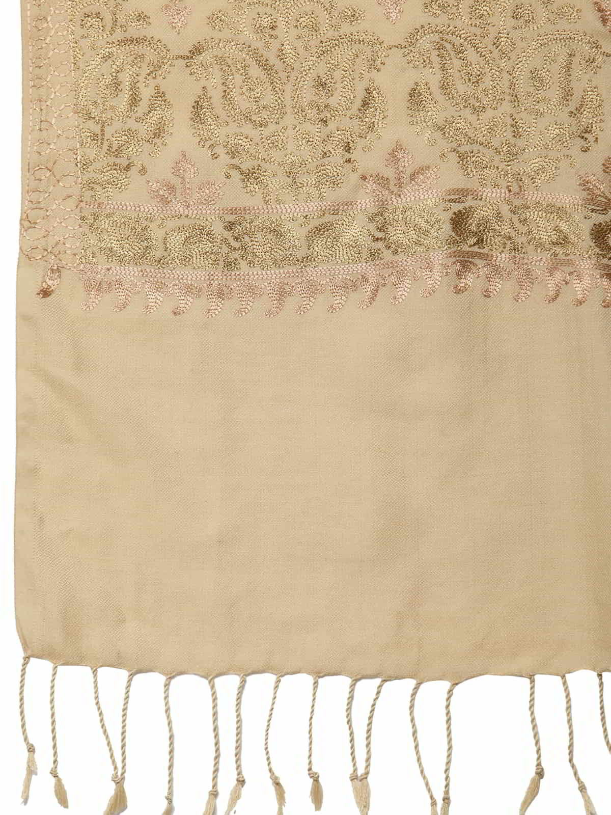 Paisely Embroidered Acrylic Wool Shawl