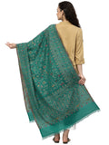Lush Floral Woven Design Polywool Stole