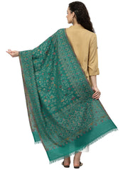 Lush Floral Woven Design Polywool Stole