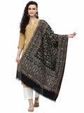 Lush Floral Woven Design Polywool Stole