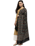 Lush Floral Woven Design Polywool Stole