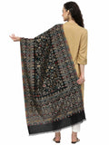 Lush Floral Woven Design Polywool Stole