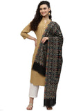 Lush Floral Woven Design Polywool Stole