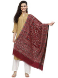 Lush Floral Woven Design Polywool Stole