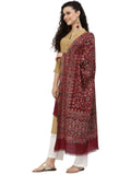 Lush Floral Woven Design Polywool Stole