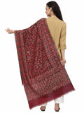Lush Floral Woven Design Polywool Stole