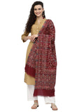 Lush Floral Woven Design Polywool Stole