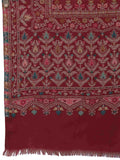 Lush Floral Woven Design Polywool Stole
