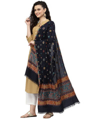 Booti Paisely Woven Design Polywool Stole