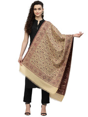 Lush Floral Woven Design Polywool Stole