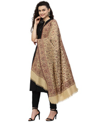 Lush Floral Woven Design Polywool Stole