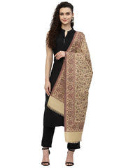 Lush Floral Woven Design Polywool Stole