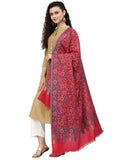 Lush Floral Woven Design Polywool Stole
