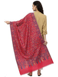 Lush Floral Woven Design Polywool Stole