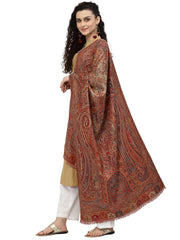 Paisely Woven Design Polywool Stole