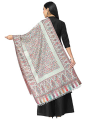 Lush Paisely Self Design Polywool Stole