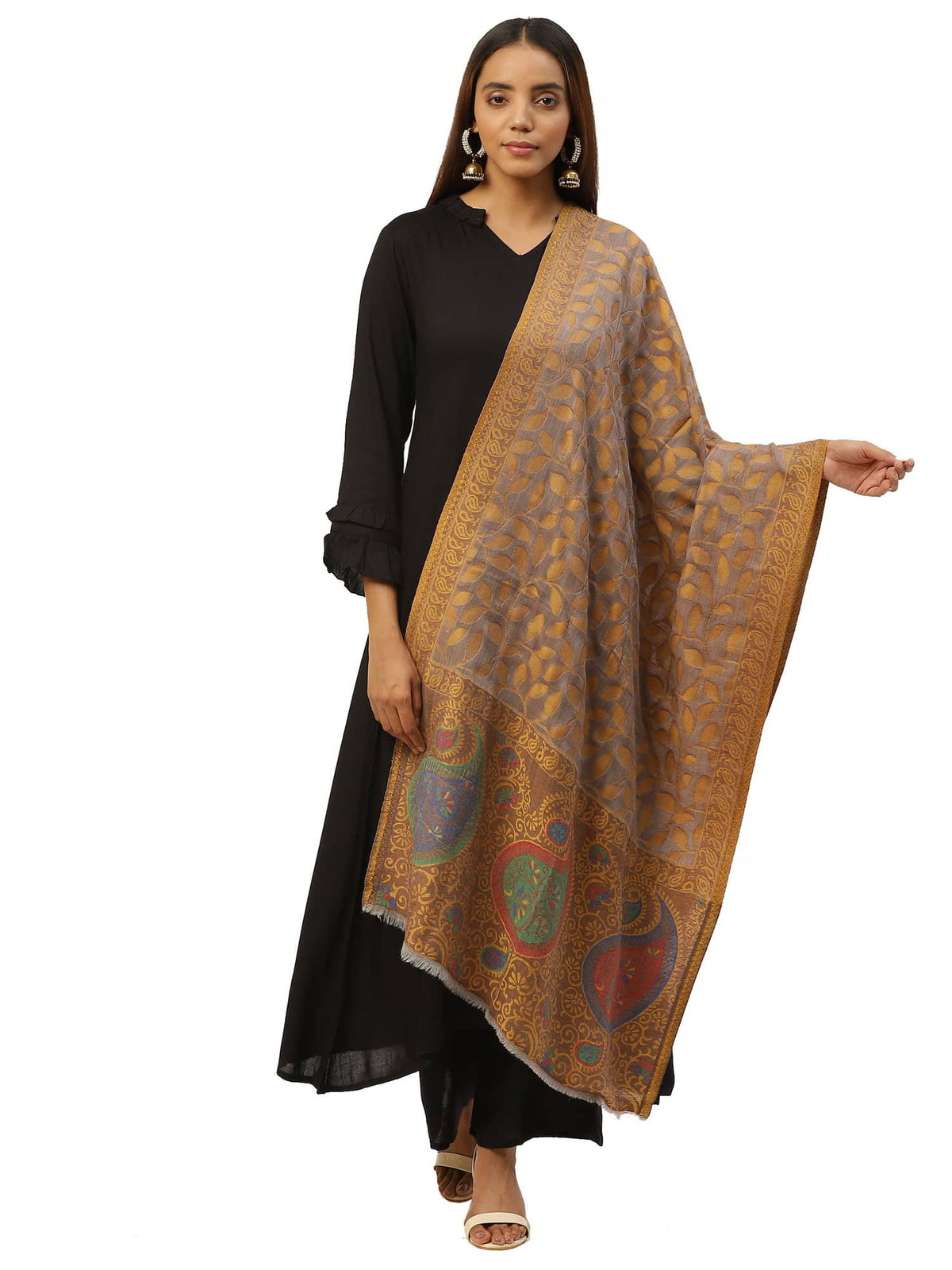 Paisley & Botanical Wool Shawl