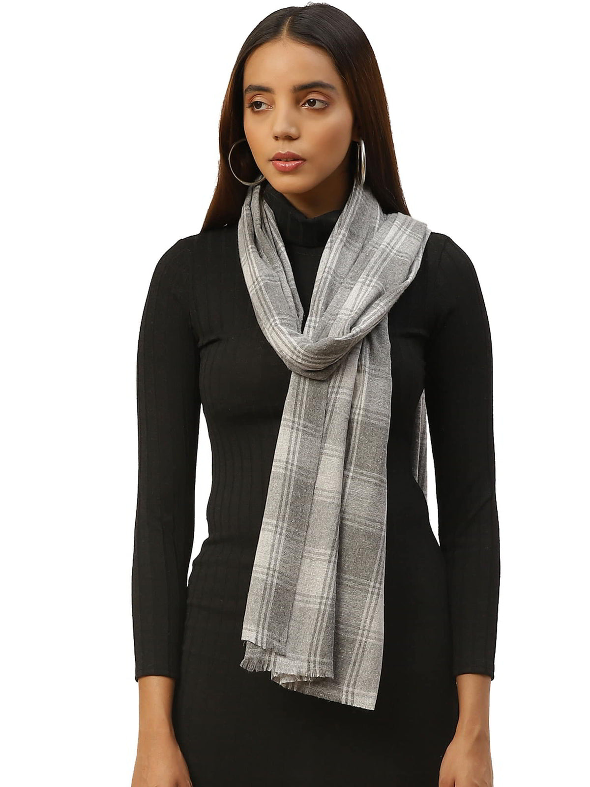 Checkered Acrylic Wool Stole