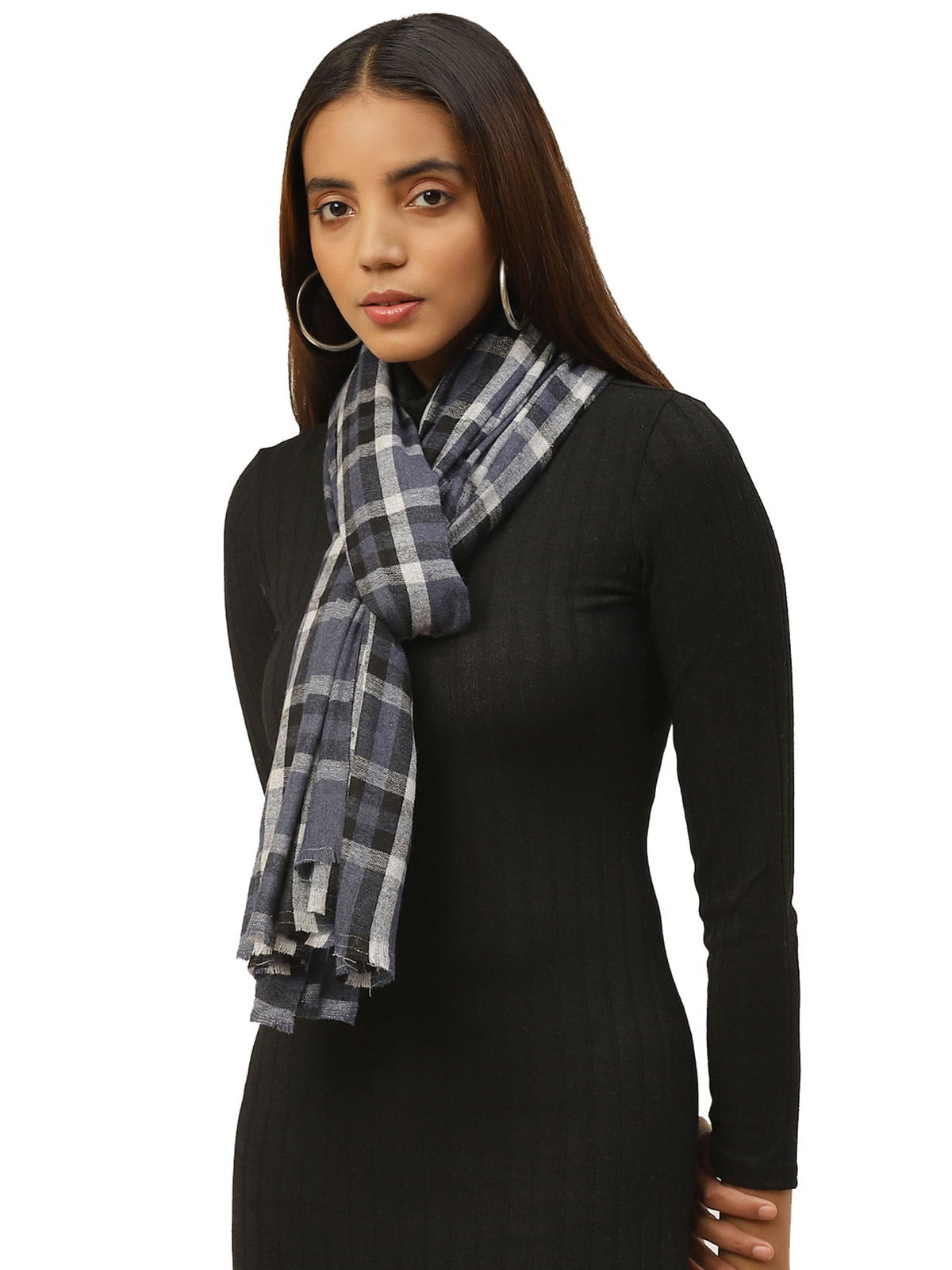 Checkered Acrylic Wool Stole