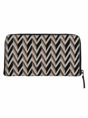 Chevron Textured Canvas Wallet