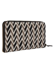 Chevron Textured Canvas Wallet