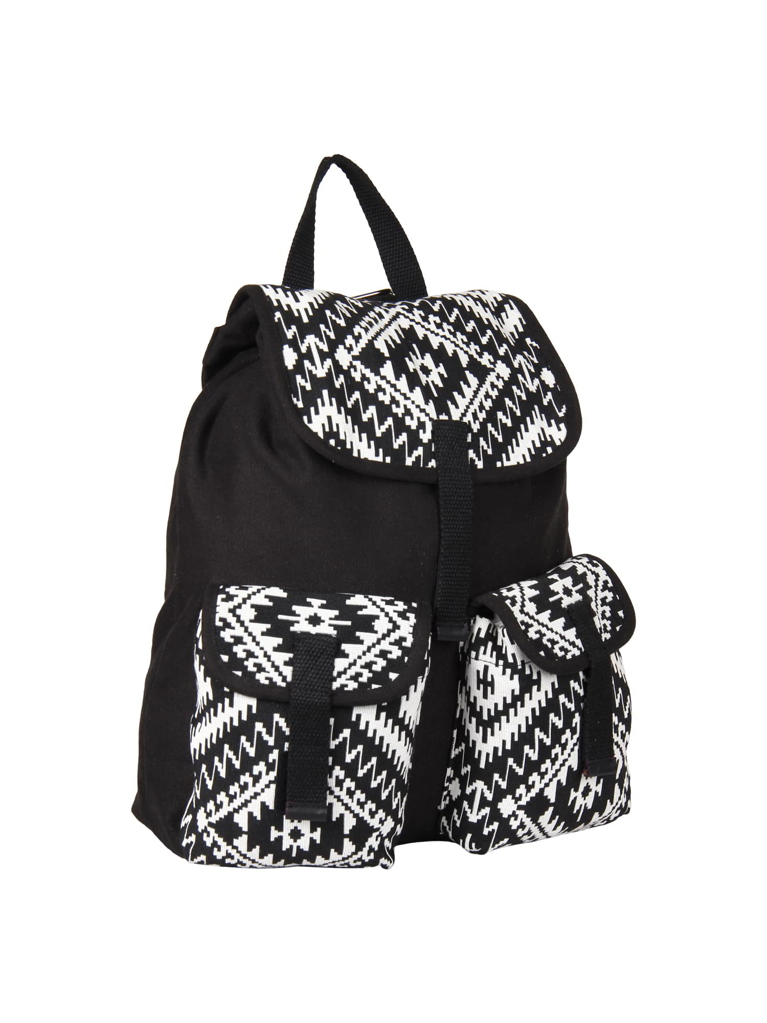 Monochrome Canvas Printed Backpack